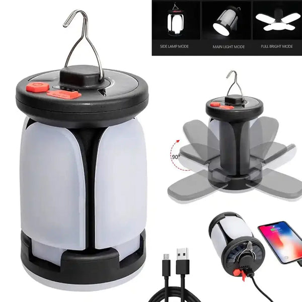 Foldable Adjustable Solar Camping Light Strong Light Capacity