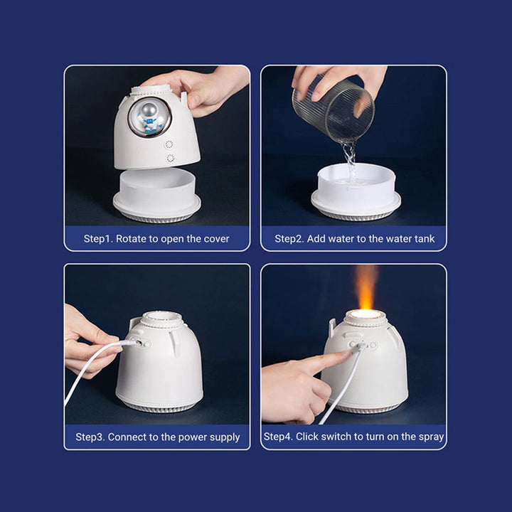 260ml USB Ultrasonic Space Capsule Humidifier With Night Light 