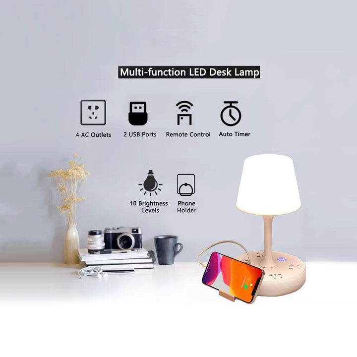 Multifunctional LED Desk Lamp with Two USB Charging Ports and 3 Lighting Modes with Remote Control