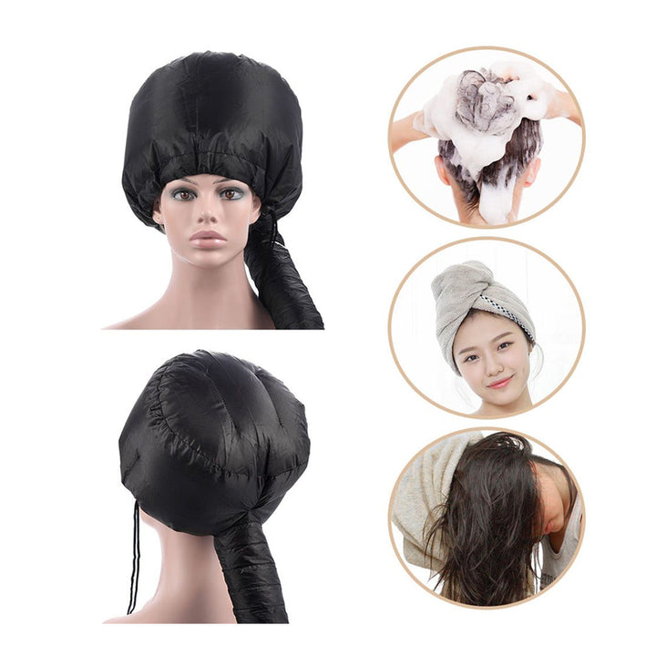 Soft Hair Drying Bonnet with Elastic Band Attaches To Hair Dryer For Moisturizing Hair Treatment