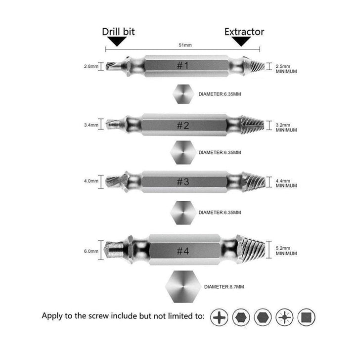 SpeedOut Damaged Screw Extractor & Bolt Extractor Set