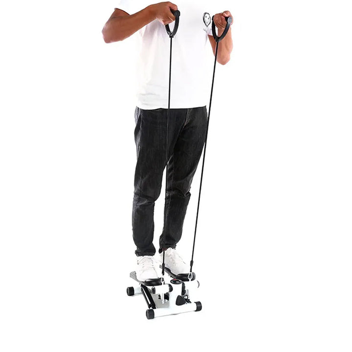 Stepper Exercise Device is Equipped With a Digital Screen with Resistant Ropes to Strengthen Agricultural and Foot Muscles