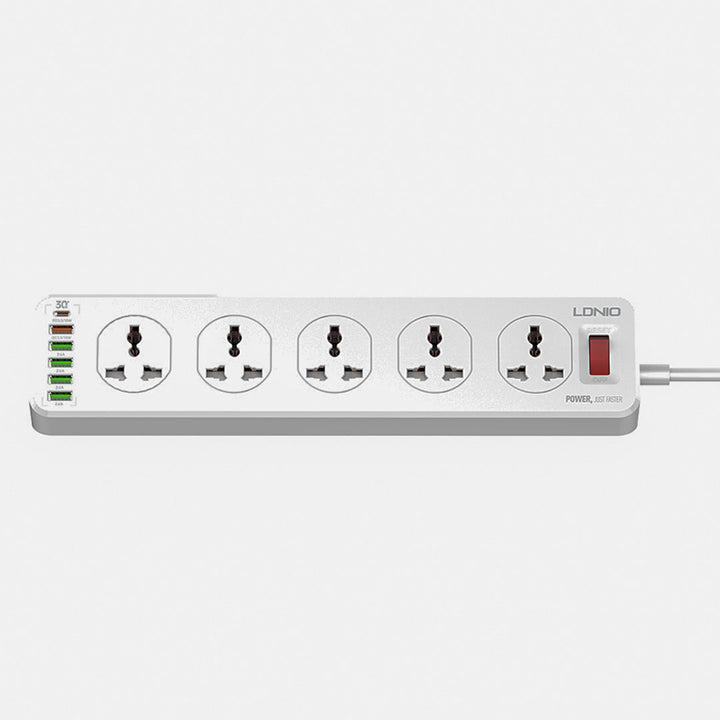 LDNIO SC10610 Slope Design Power Strip With 10 Outlets+5USB Ports+1PD Port