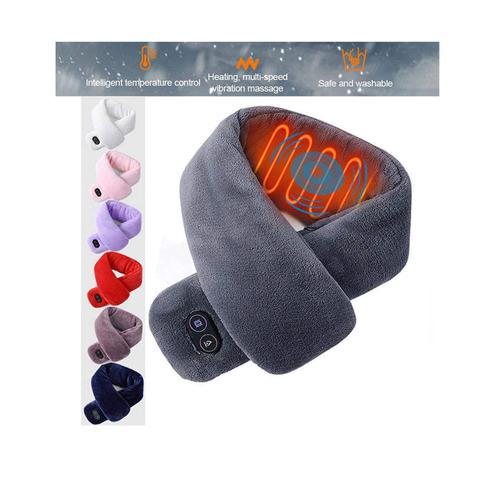 USB Heated Scarf 2 IN 1 Electric Warm Neck Wrap Vibration Massage USB Heat Shawl + Power bank as a free gift