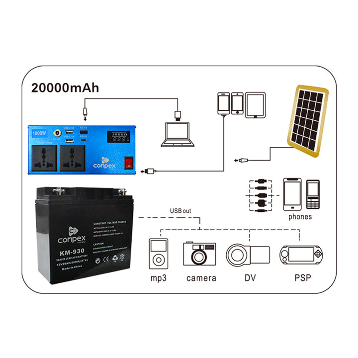 Conpex KM-930 Multifunction Mobile Battery Power Bank With Convertible Voltage Regulator