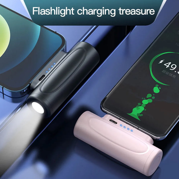 5000mAh Emergency Power Bank With Torch Compatible With iPhone and Type-C 