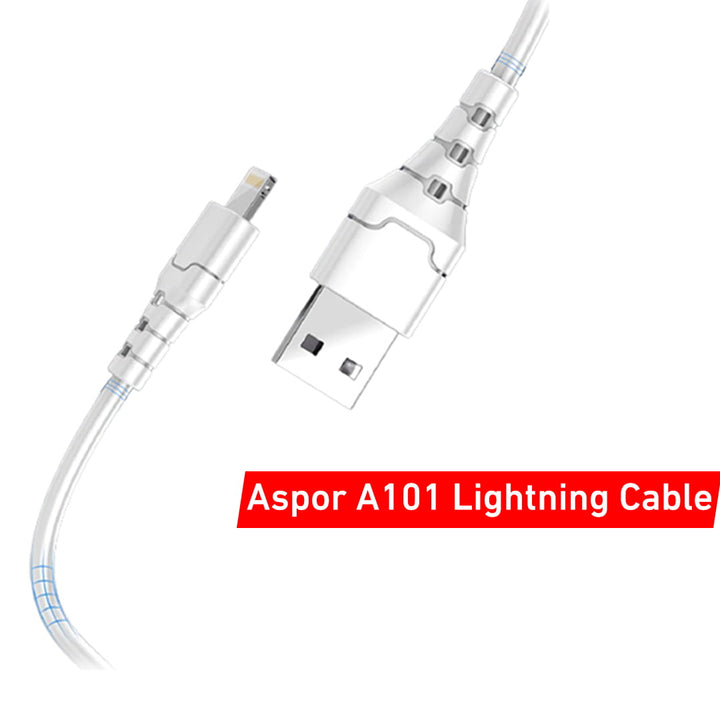 2 Aspor A101 iPhone Lightning Cables + 1 Aspor A102 Type-C Cable