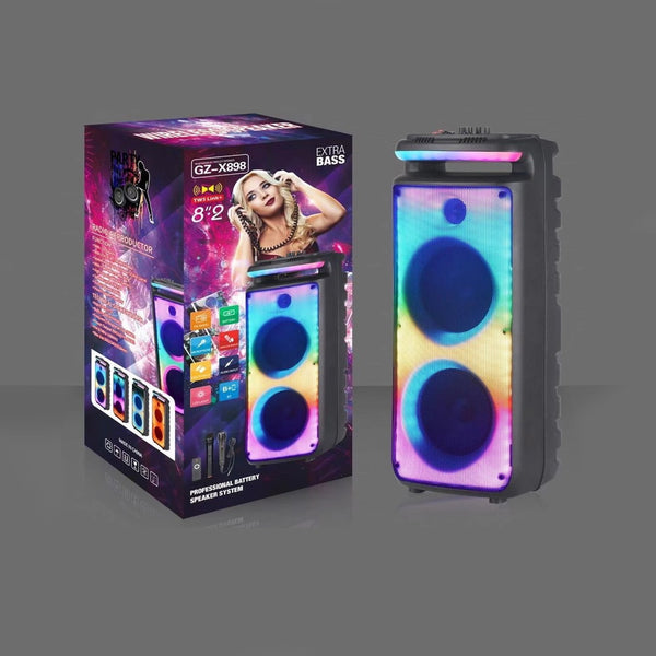 Fire Light Double 8 Inch Bluetooth Speaker New Style Party Outside Battery Speaker Gz-X898