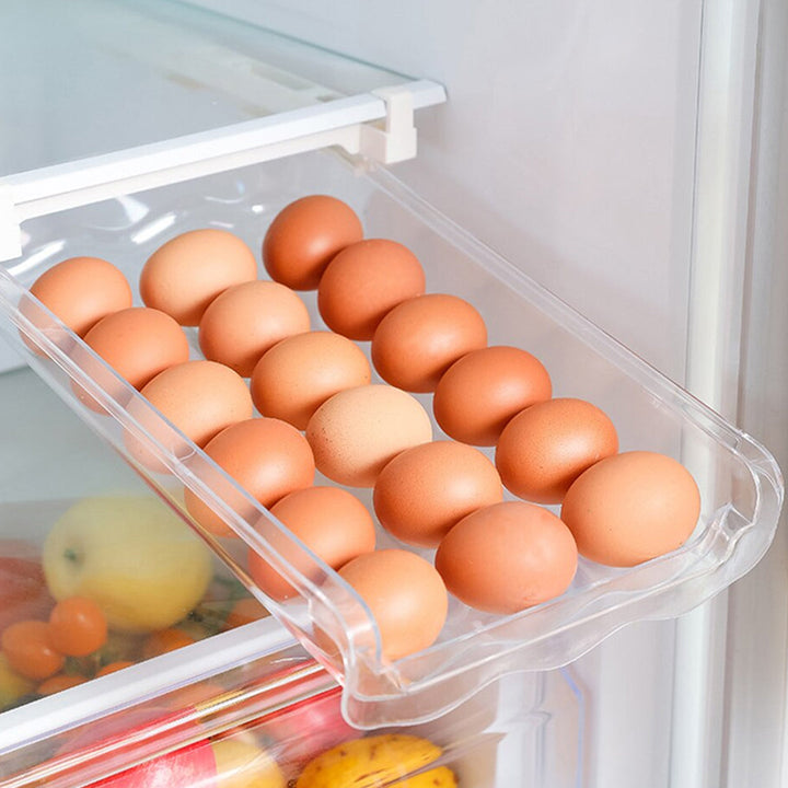 Adjustable Kitchen Egg Organizer Storage Rack Box Fridge Freezer Shelf Holder