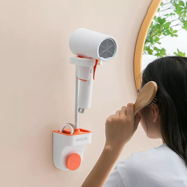 Adjustable Hair Dryer Holder Home Bathroom Wall Mounted Waterproof Moisture Proof