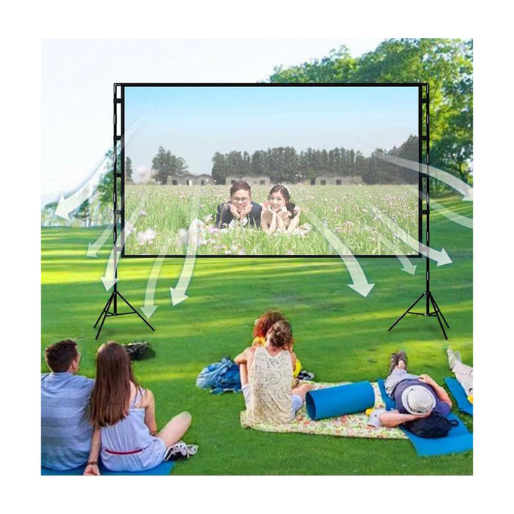 Portable Projector Screen with Stand Lightweight Foldable and Washable with a Bag (100 - 120 inches)  