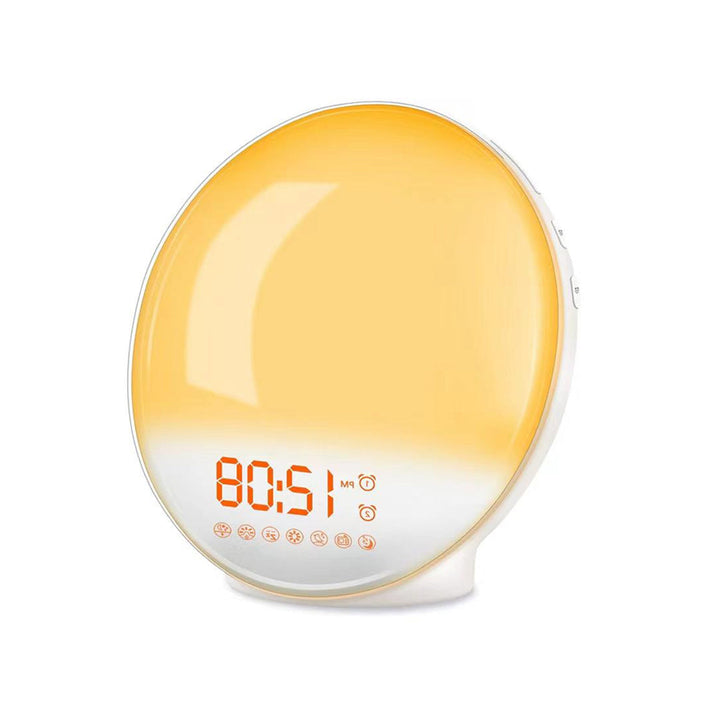 Wake Up Light Sunrise Alarm Clock with 7 Colors LED Night Light Adjustable With FM Radio and Snooze Functions