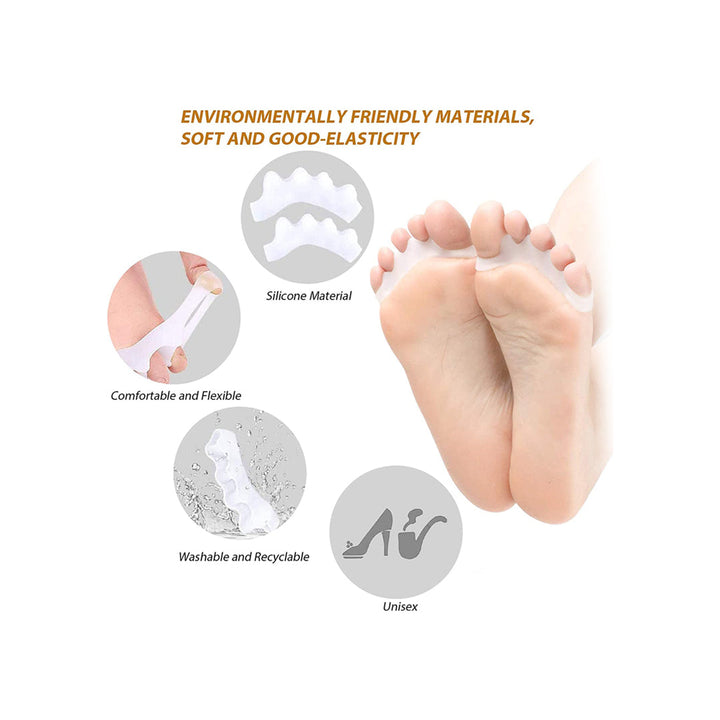 Silicone Toe Separator Pair for Muscle Relaxation and Pain Relief