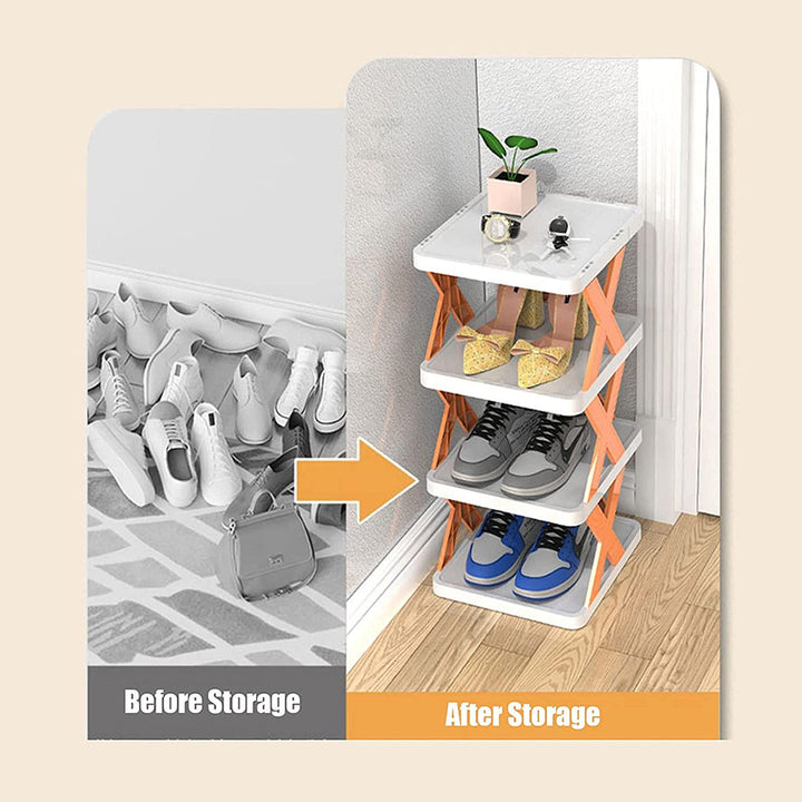 Space-Saving Multi-layer Shoe Rack with Large Storage Capacity