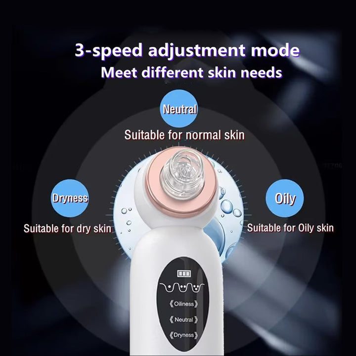 Electric Pore Cleaner and Blackhead and Pimple Removal Device with 5 Rechargeable Suction Heads