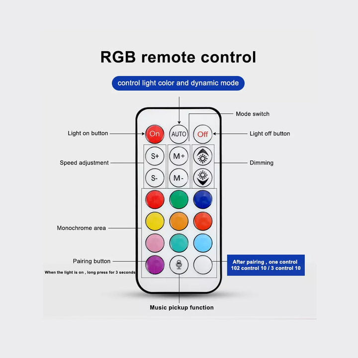 T8 1.2m 18W Portable USB Rechargeable Colorful Studio Lighting Remote Control RGB LED Photography Light