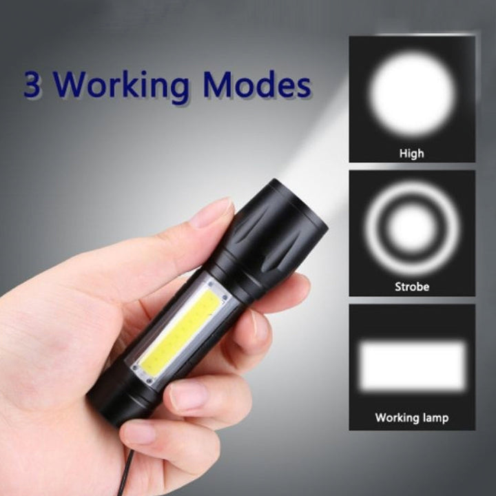 MINI LED FLASHLIGHT RECHARGEABLE WATERPROOF USB CHARGE