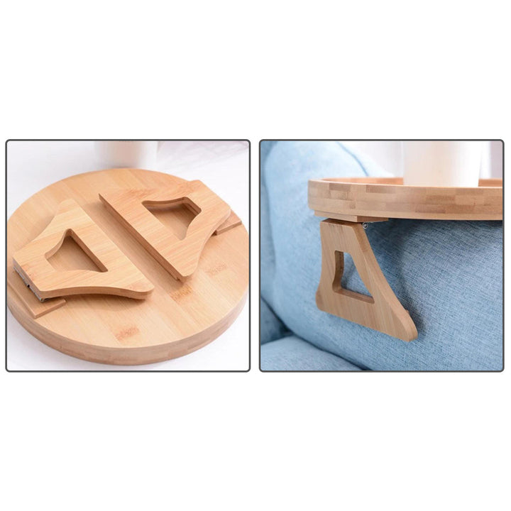 Sofa Armrest Clip Tray Table Space Saving for Small Spaces