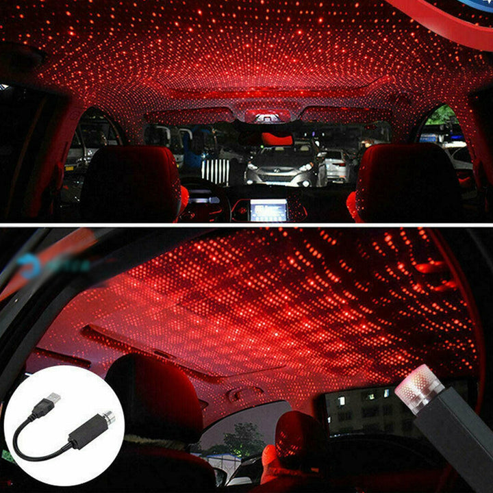 USB Car Interior LED Light Roof Atmosphere Starry Sky Lamp Star Projector Lights