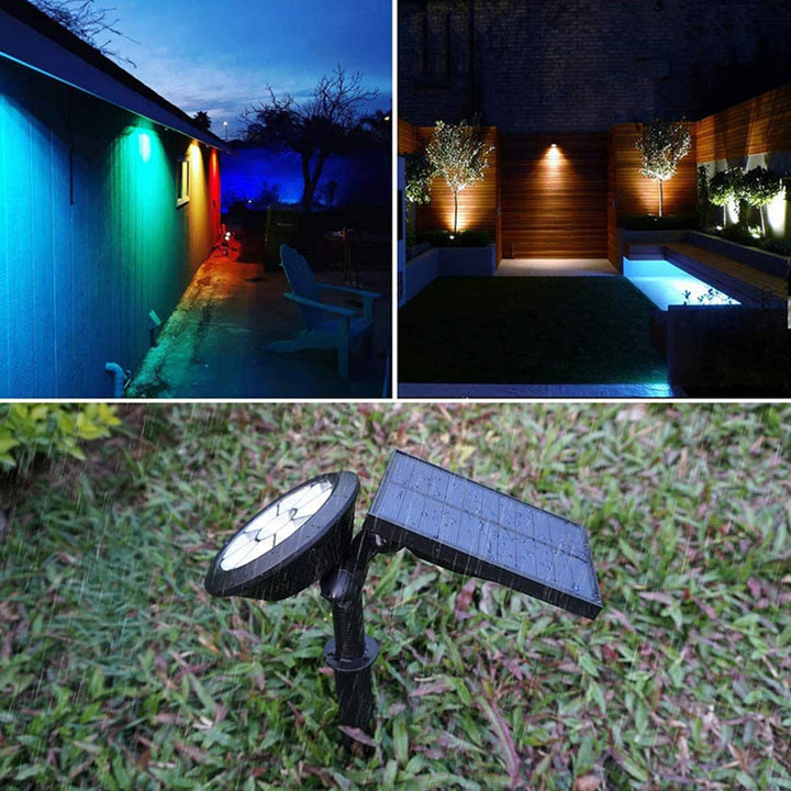 Solar Lights Outdoor 9 LEDs Multi-Color Spot Light with Auto On/Off, Waterproof Spotlight Solar Garden Lights