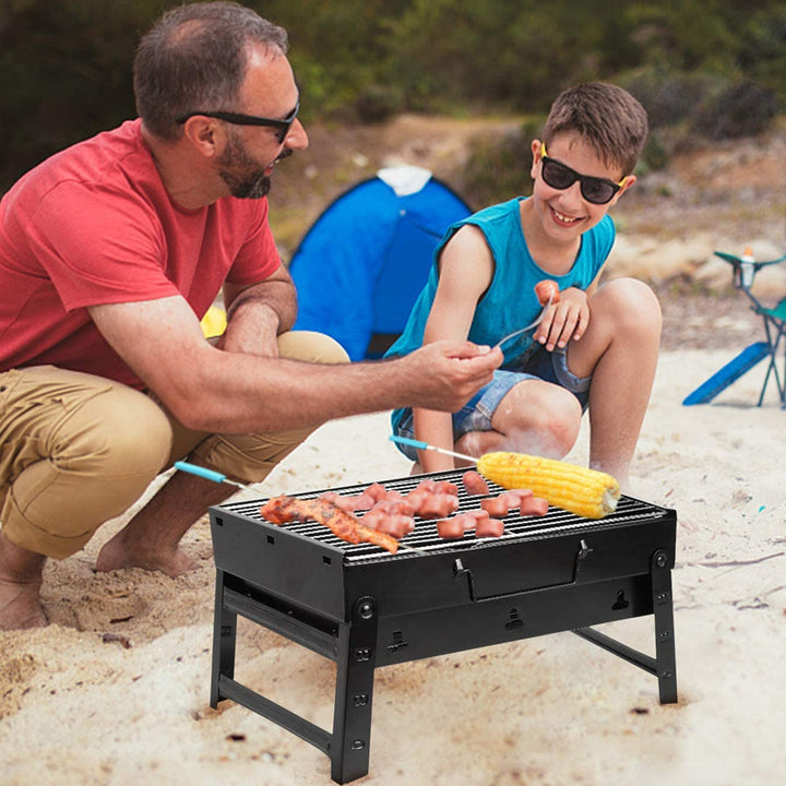 Portable Barbecue Small Foldable Household Table Charcoal Barbecue with Stainless Steel Grill