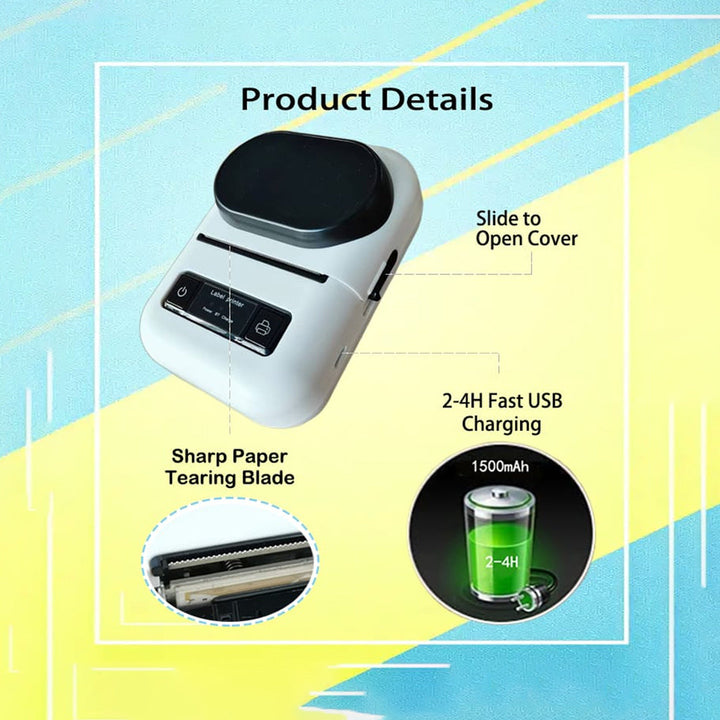 Mini Portable Rechargeable Bluetooth Smartphone Thermal Label Printer