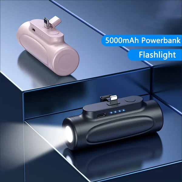 5000mAh Emergency Power Bank With Torch Compatible With iPhone and Type-C 