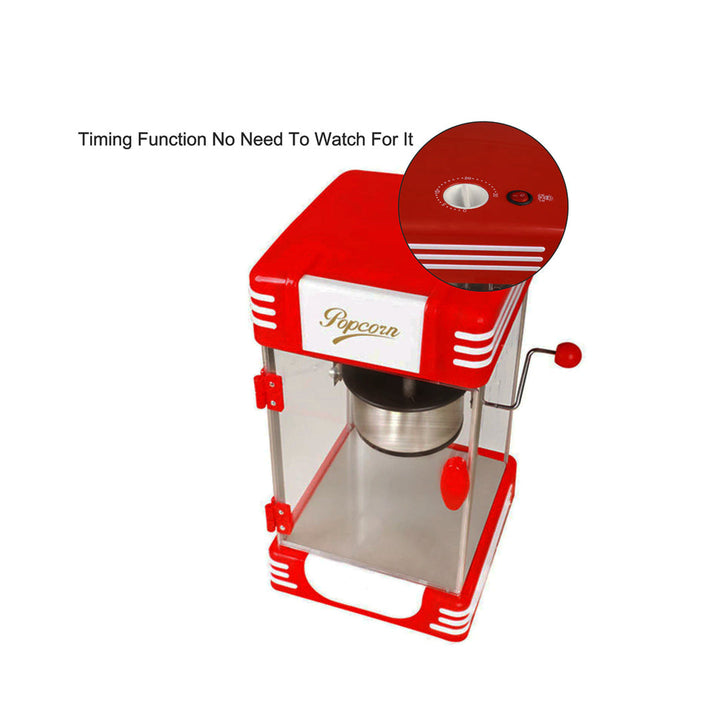 Popcorn Maker Popcorn Machine Timing Function Stainless Steel with Non-stick Removable Pot Plug