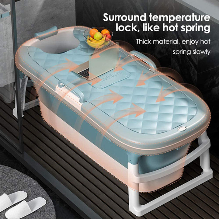 Portable Bathtub Large Folding Plastic Adult Bathtub with Cover