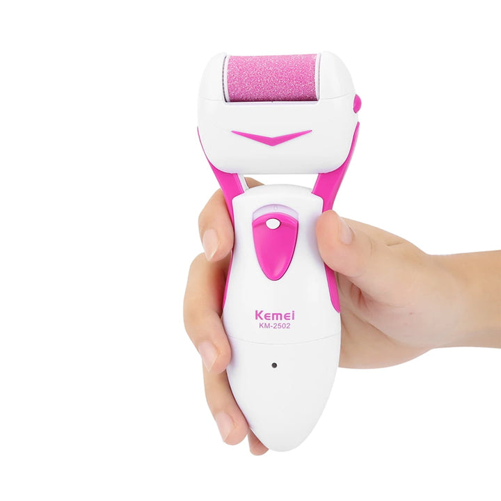 Kemei KM - 2502 New 3 in 1 Portable Electric Lady Foot Callus Remover with 2 Replaceable Heads