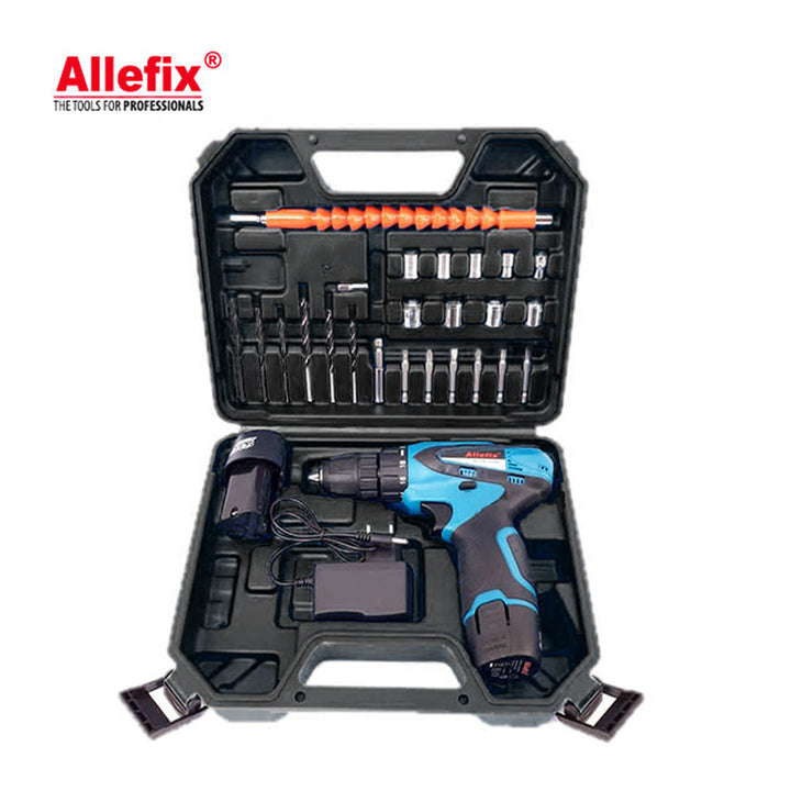 ALLEFIX 18V CORDLESS DRILL 2 SPEED AND TORQUE GRIP 24PCS