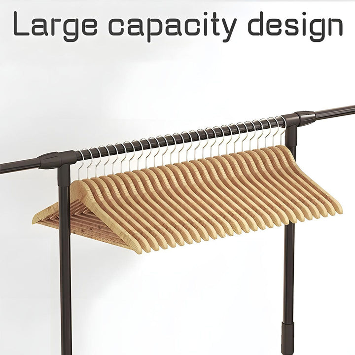 Clothes Organizer Rack with 2 Storage Shelves with Hanging Rod