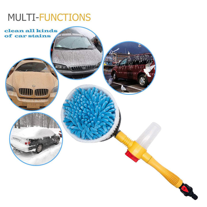 Automatic Rotating Pressure Mist Sponge Cleaner Brush Non-slip Handle with Soap Tank