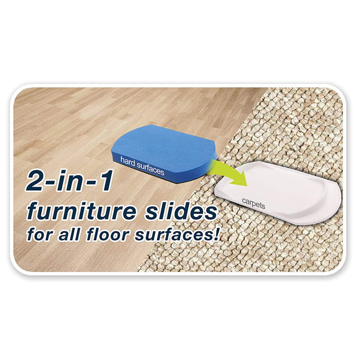 EZ Moves Furniture Moving System with Sliders to Move Heavy Furniture Quickly & Easily 