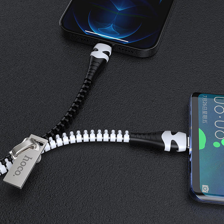 Hoco Cable 2-in-1 USB to Lightning / Type-C “U97 Zipper”