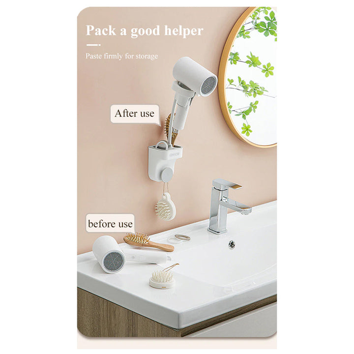 Adjustable Hair Dryer Holder Home Bathroom Wall Mounted Waterproof Moisture Proof