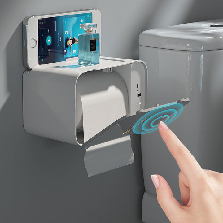 Wall-Mounted Tissue Holder with Removable Inner Box and USB Charging Port Waterproof