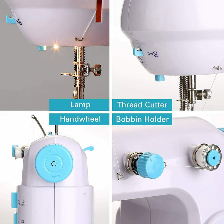 Mini Sewing Machine for Beginners, with Extension Table, Foot Pedal, 2-Speed Double Thread