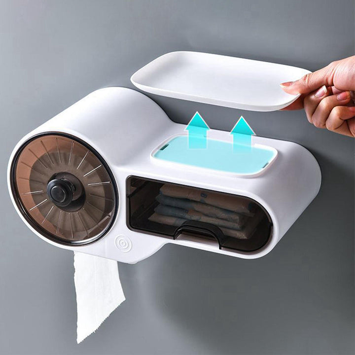 Wall-mounted Multifunctional Toilet Paper Holder Easy to Install and Water-Resistant