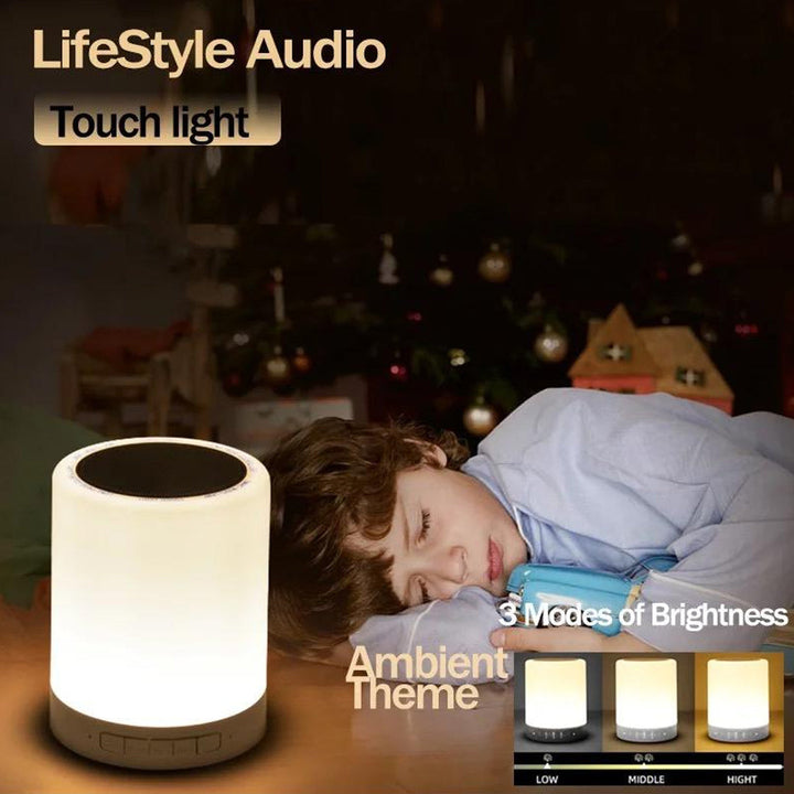 Portable Wireless Bluetooth Speaker Mini Player Touch Pat Light Colorful LED Night Light