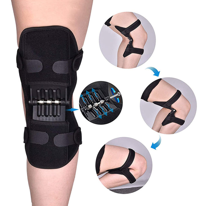 Knee Support Brace Pads Booster Joint Lift Squat Sport Power Spring Force