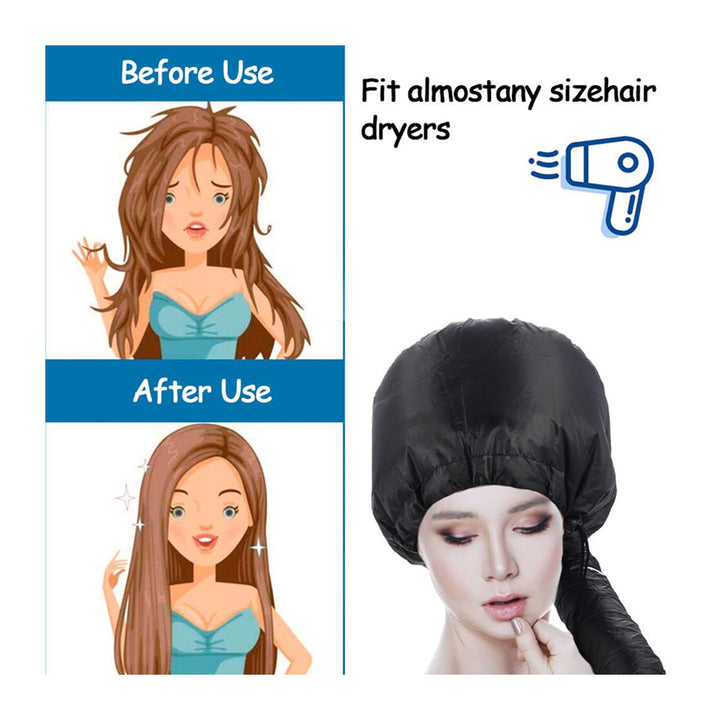 Soft Hair Drying Bonnet with Elastic Band Attaches To Hair Dryer For Moisturizing Hair Treatment