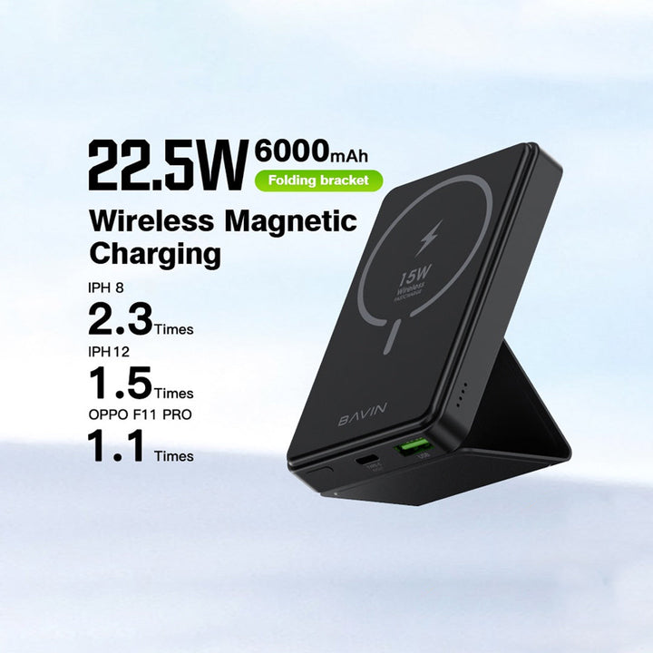 BAVIN PC026 22.5W 6000mAh Foldable Stand Magnetic Wireless Powerbank