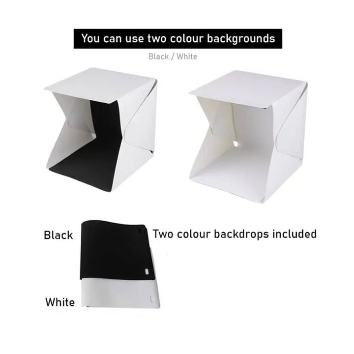 Portable Mini Photo Studio Box 30x30 Photography Backdrop built-in Light Photo Box