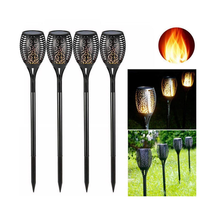 Solar Garden Torch Flame Light Outdoor 96 Led Tiki Torches With Flickering Flame