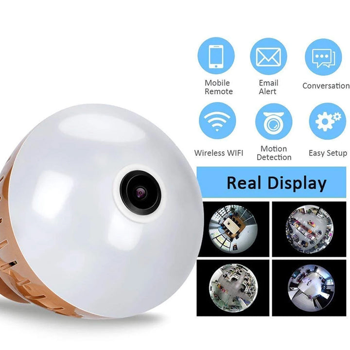 Wifi Panoramic 360 degree 2MP Wireless Light Bulb Fisheye Camera 3D VR Security Lamp WIFI IP Camera