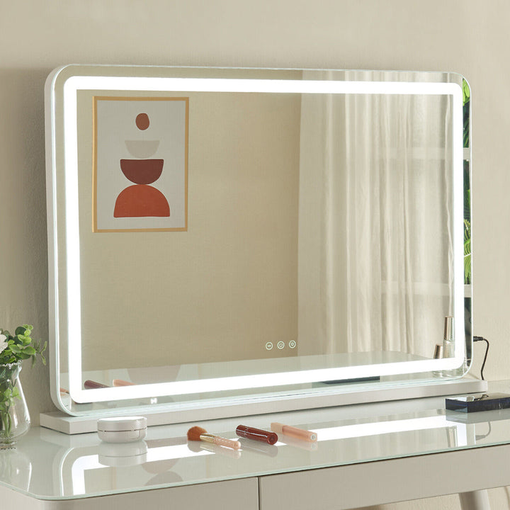 Large Hollywood Makeup Mirror Vanity Makeup Light Mirror with LED Dimmable Lights + USB Port