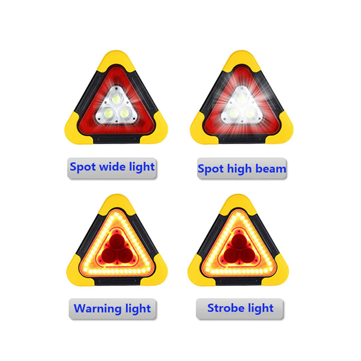 EMERGENCY WARNING TRIANGLE LIGHT - SOLAR & USB CHARGING