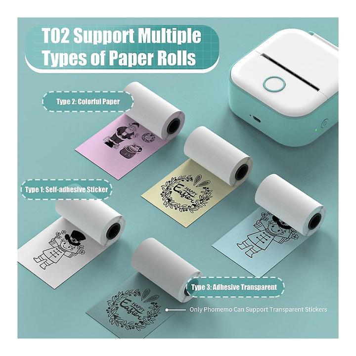 Phomemo T02 Portable Mini Wireless Thermal Pocket Printer