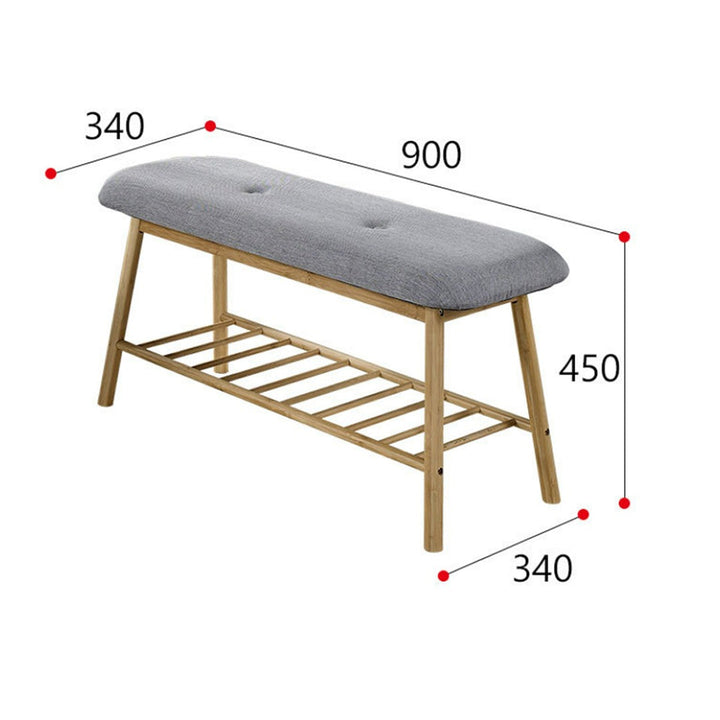 Shoe Rack with Cushioned Seat Shoe Bench